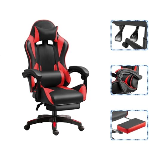 IZTOSS Chaise Gaming Ergonomique pour Joueurs Professionnels sur Battlefield, avec Dossier et Appuie-Tête Réglables et S