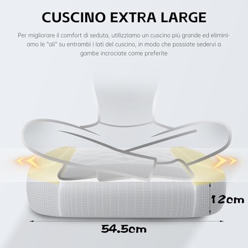 Chaise gamer ergonomique PZDO rouche, confortable et réconfortante pour adolescent et adulte, avec support lombaire et r