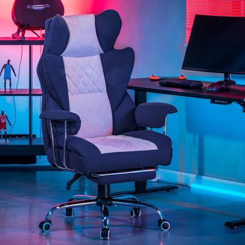 GTPLAYER Chaise Gaming Ergonomique à Support Lombaire à Ressorts ensachés, Réglable en Hauteur pour Gamers et Travailleu