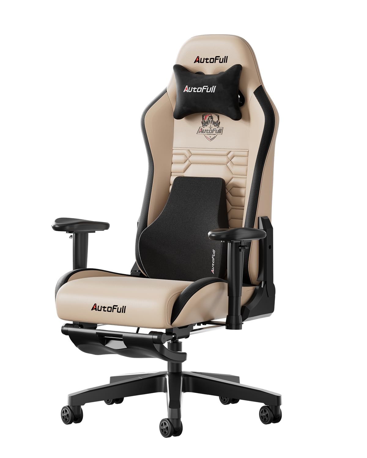 AutoFull Chaise Gaming Ergonomique en Cuir PU, Fauteuil Gamer avec Hauteur D'assise et Inclinaison Réglables, Appui-tête
